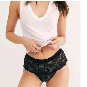 Free People We Are HAH-Spin Me Panty in Noir-Size XS NWT